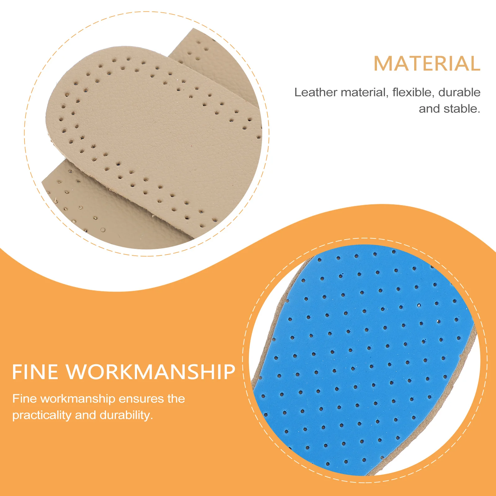 

2 Pairs Cow Insole for High Heels Soft Classic Anti Loose Detachable Pad Breathable Shoe Mat Easy Install Wash Classic