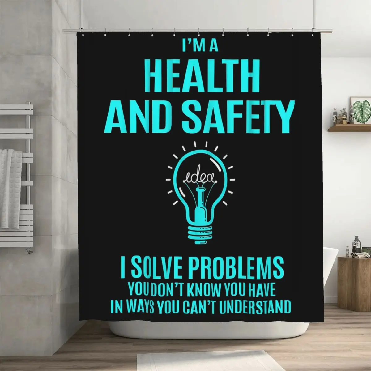 

Занавеска для душа из полиэстера, водонепроницаемая, для ванной комнаты, с крючками, для здоровья и безопасности