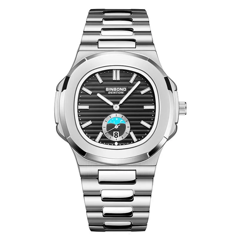 Men's Square Stainless Steel Quartz Watch