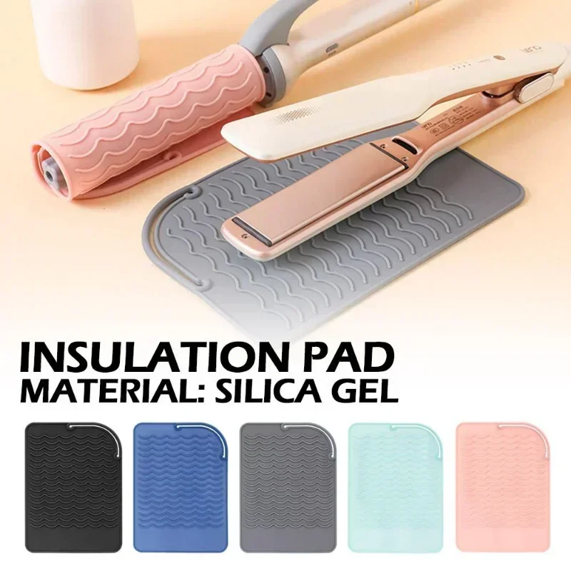 Multifunctional Silicone Heat Resistant Pad Insulation Mat for Hair Straightener Heat Curling Stick Curler Flat Irons