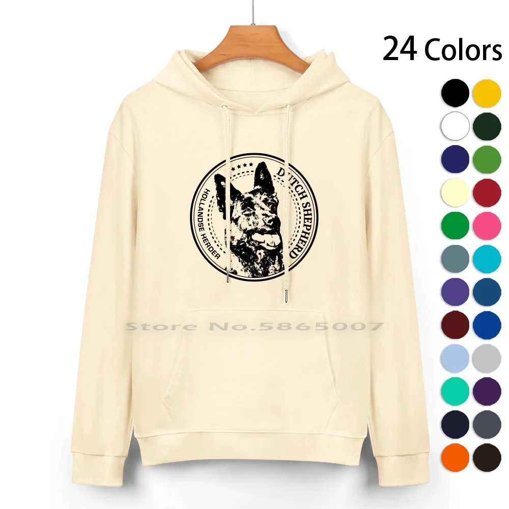 Dutch Shepherd-Dutchie Pure Cotton Hoodie Sweater 24 Colors Dutchie Dutch Shepherd Dog Holland Shepherd Hollandse Herder Dutch