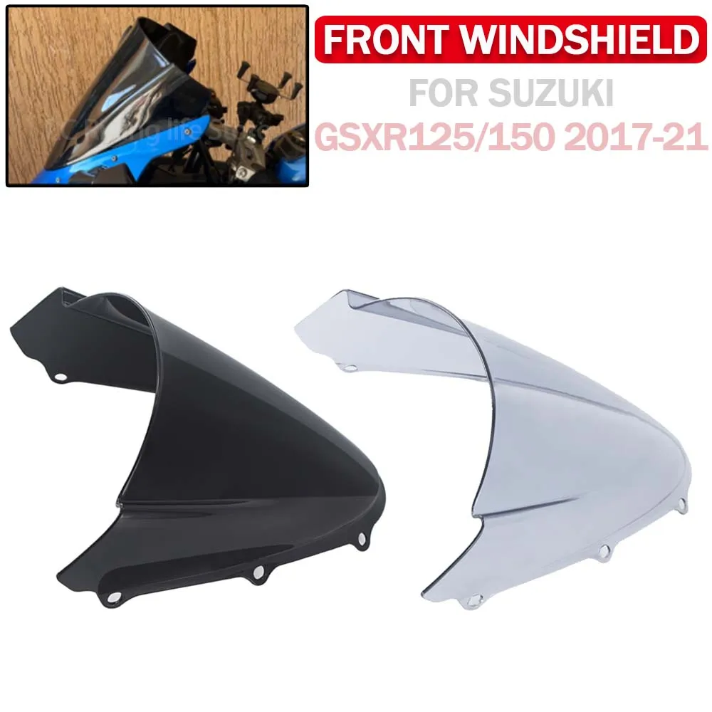 Motorcycle Windshield Protector Touring Flyscreen Double Bubble Deflector Windscreen Winglet For Suzuki GSX R125 R150 2017-2021