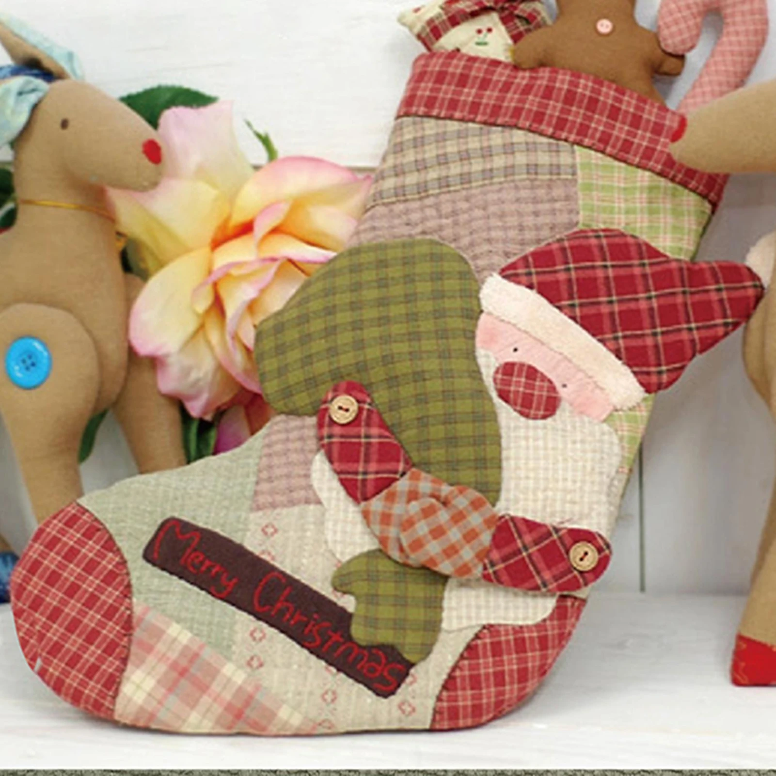 DIY 크리스마스 스타킹 패치워크 스텐실, 반투명 패치 - Embroidery Xmas Stocking 리뷰 및 가격