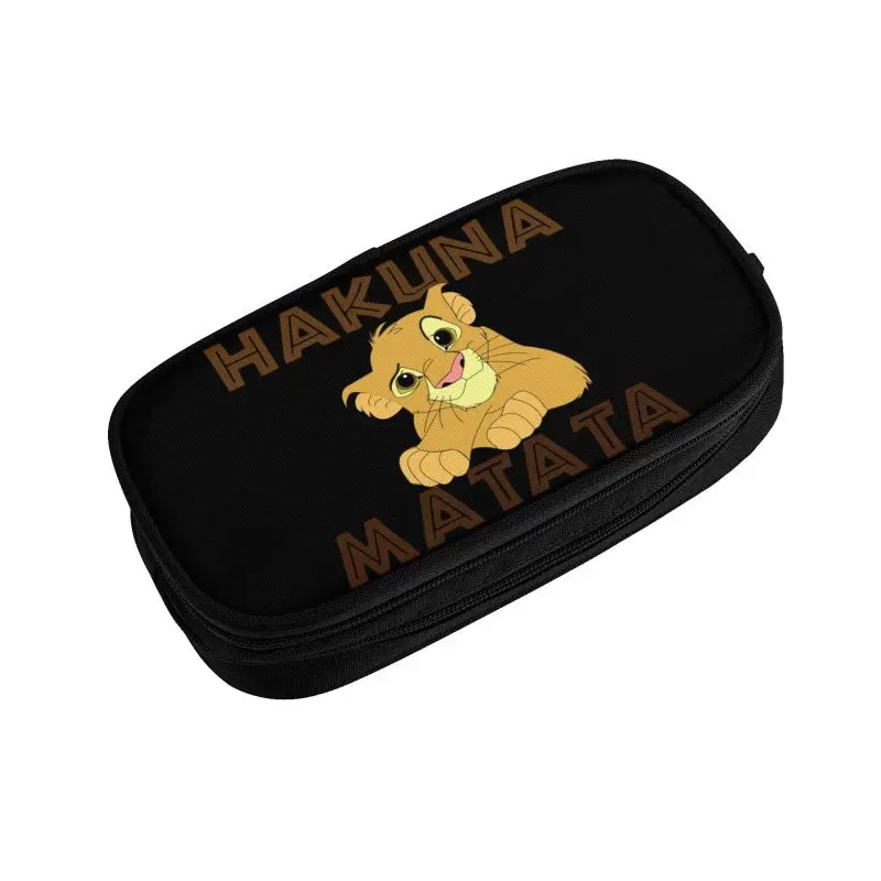 Custom Kawaii Hakuna Matata Movie Fan Lover Pencil Case Unisex The Lion King Cartoon Large Storage Pen Bag Box materiale scolastico