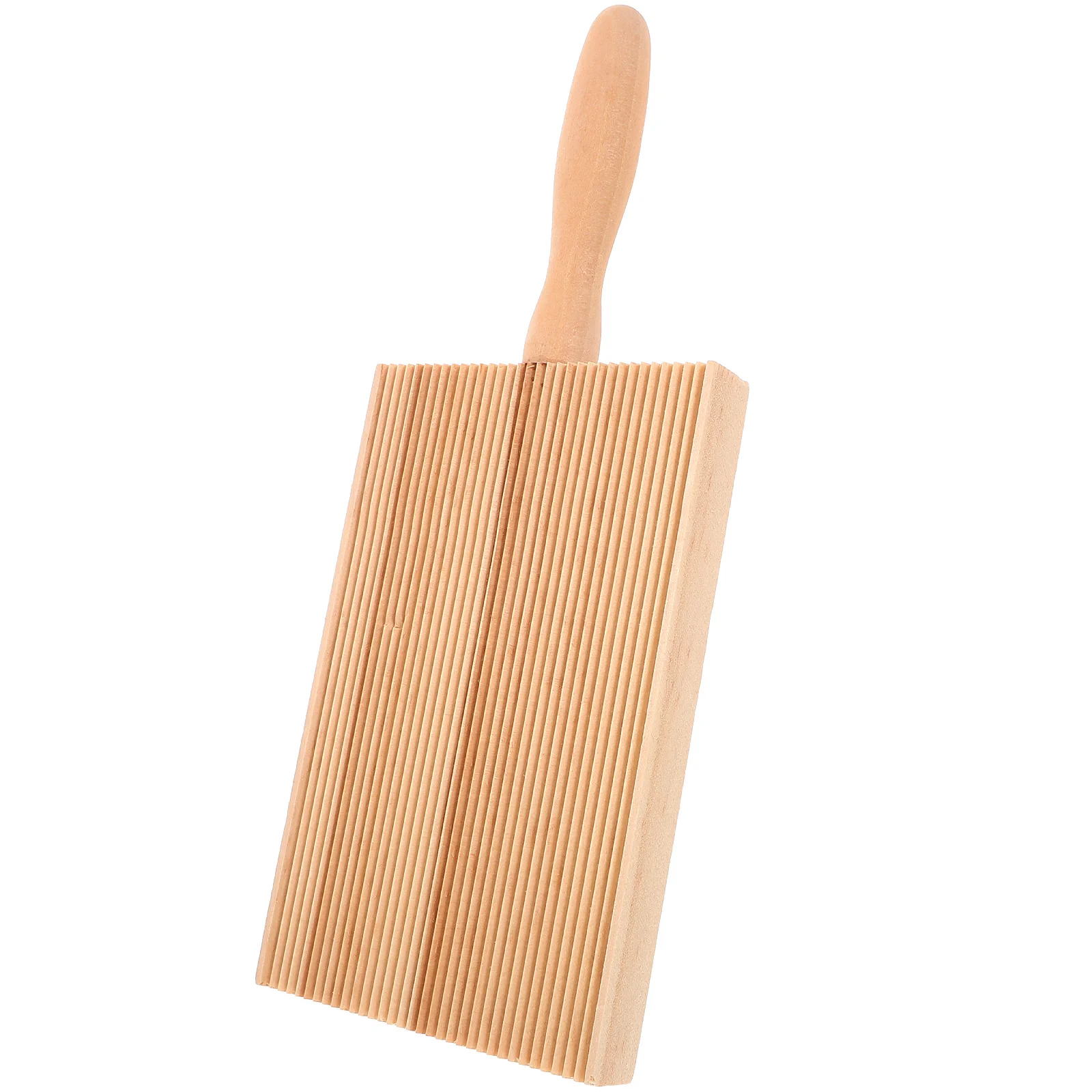 

1Pcs Board Wooden Pasta Maker Khaki Easy Grip Handle Texture Sauce Holder Cavatelli Maker Housewarming Gift