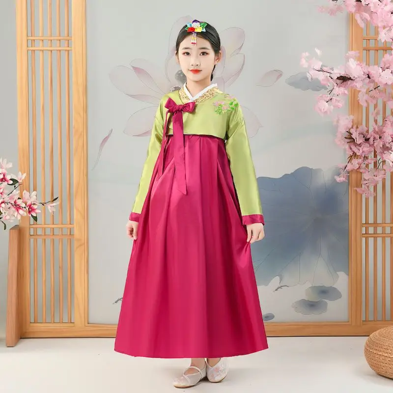 

Креативное детское корейское платье Hanbok, костюм для учеников начальной школы в Корейском стиле, костюм для выступления, костюм для фотосъемки LE518