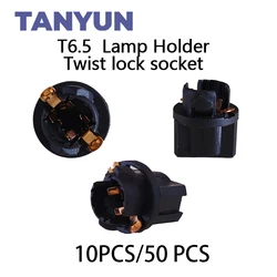 TANYUN Signal Lamp T6.5 Twist Socket Instrument Panel Cluster Socket Lamp Holder Base PC74 T6.5-V2 Socket Car Bulbs Base Black