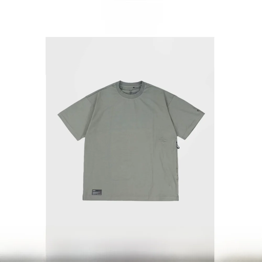 

Loose Casual round Ne ort Sve T-irt with Side Zipper ket Simple Matchings Humans Mades Big Size Men's Faion