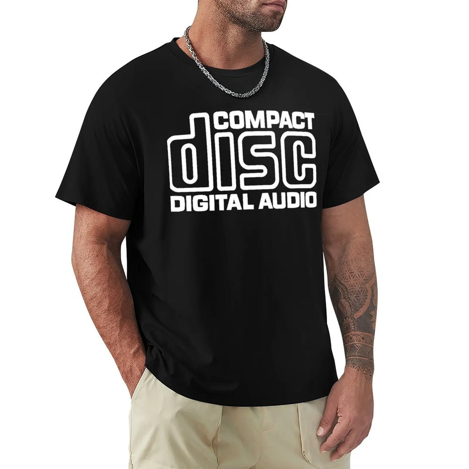 Compact Disc (CD) digital audio authorized logo (white) T-Shirt Lightweight Casual Summer T-Shirt