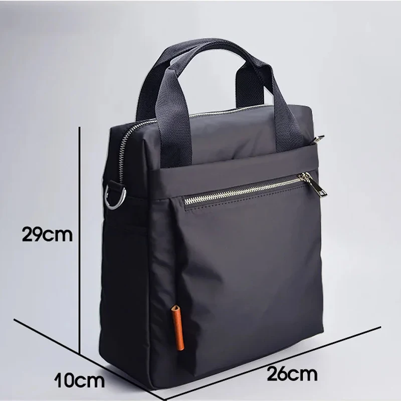 Men's Shoulder Bags Waterproof Wear-resistant Nylon Multi-function Large-capacity Vertical Simple Business Outdoor Casual Handba