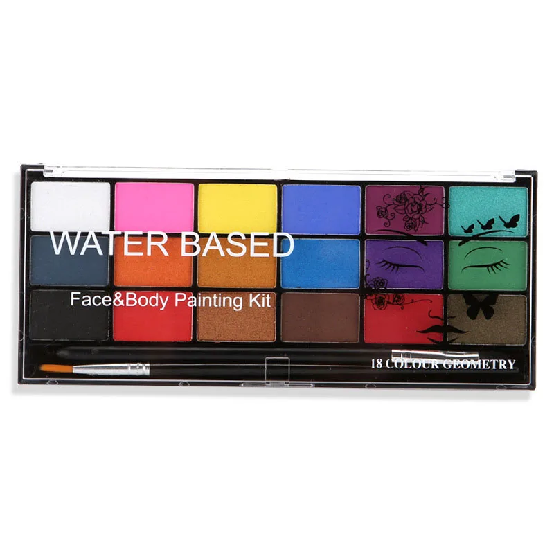 18-color Water-soluble Body Paint Safe And  Non-toxic And Colorful DIY Water-based Face Paint Halloween Face Color Pigment