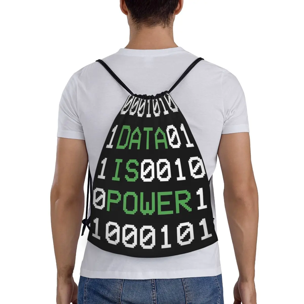 

Рюкзаки для компьютеров и ноутбуков с принтом «Кодированный мир» для гиков, студентов, мужчин и женщин, сумка-мешок на шнурке для хранения, сумка для книг