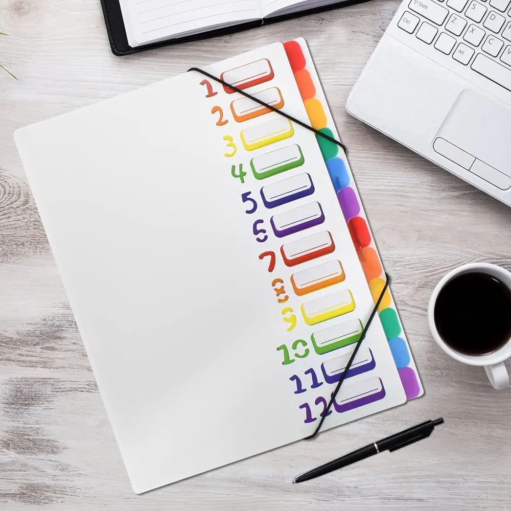 

Expanding File Folders A4 Letter Size, 24 Pockets Plastic Accordion File Organizer Colorful Folders for School Office Supplies