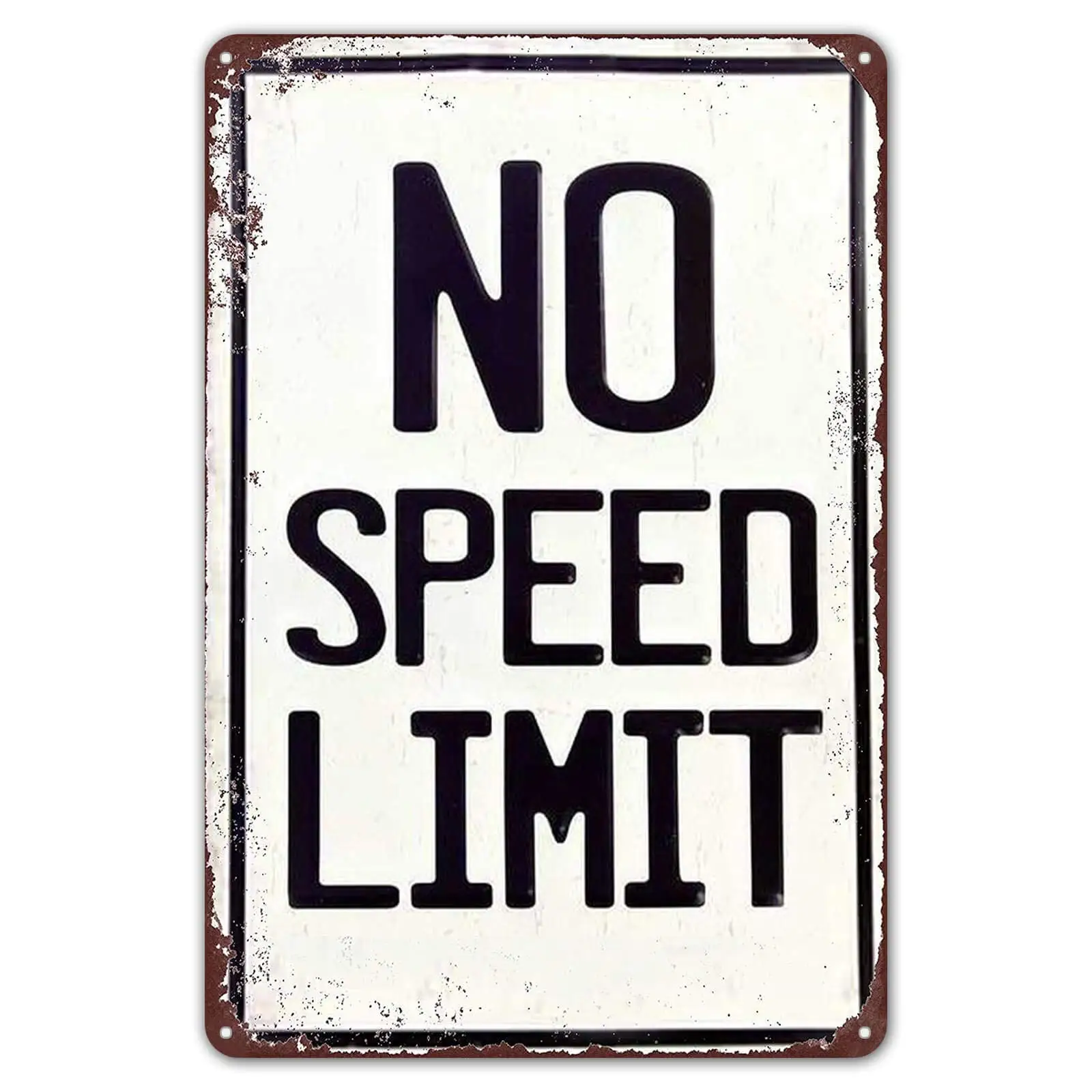 Tin Sign No Speed Limit Vintage Reproduction Metal Sign Home Wall Decor 8 x 12 inches