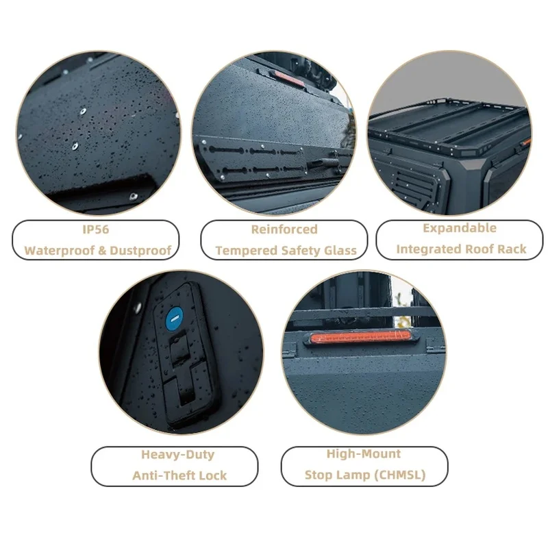 Car Accessories Durable Aluminum Pick-up Hardtop Topper Cap Ute Canopy Bed Cover Fit Silverado Hilux II LCV Cargo Bed