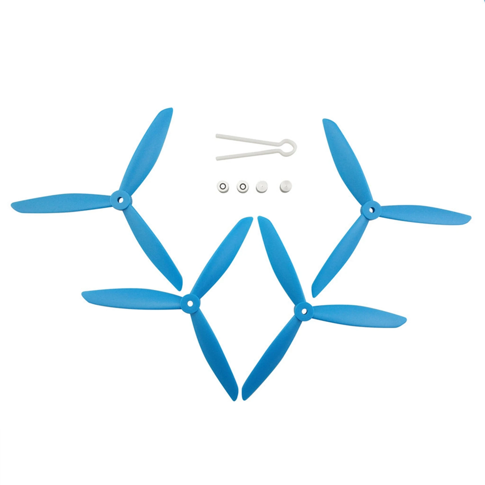 4 Pieces Drone CW CCW Three-Leaf Propeller for Hubsan H501S MJX B2 B3 B2W Bugs 3 Bugs 2 F200SE Drone Spare Parts Blue