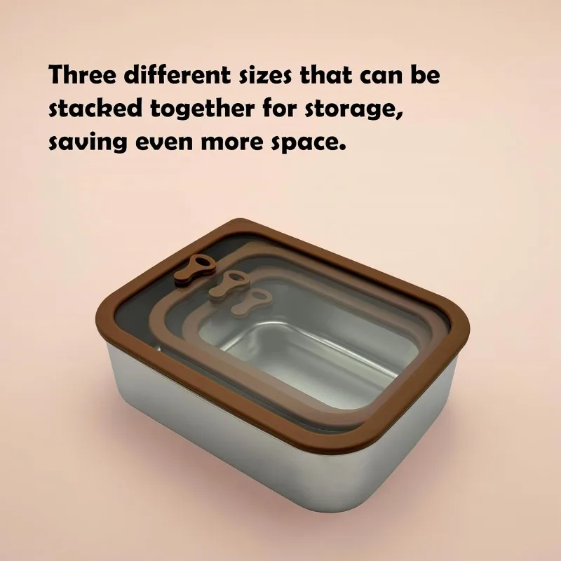 Stainless steel food storage containers leak proof & airtight lids for Kitchen,stainless steel bowl,meal prep lunch box