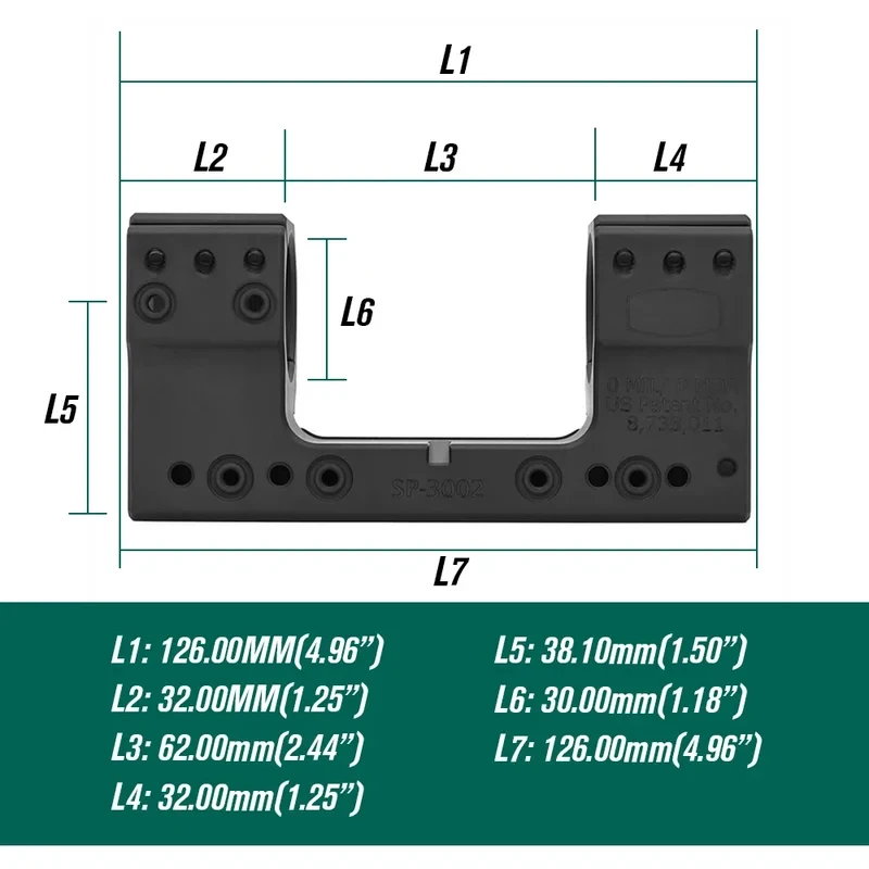 Obrázek 3: Náhrada 0MOA SP-3002 SP-4002 /20MOA SP-4616 QDP-4616 DP-3616 scopemount 34mm/30mm 1.50