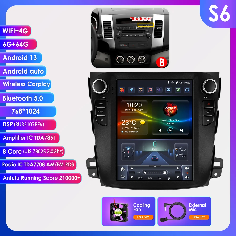 Hizpo 9,7 "Für Tesla Stil Auto Radio Für Mitsubishi Outlander XI 2 2008-2011 Android Auto Multimedia Player 4G Drahtlose Carplay