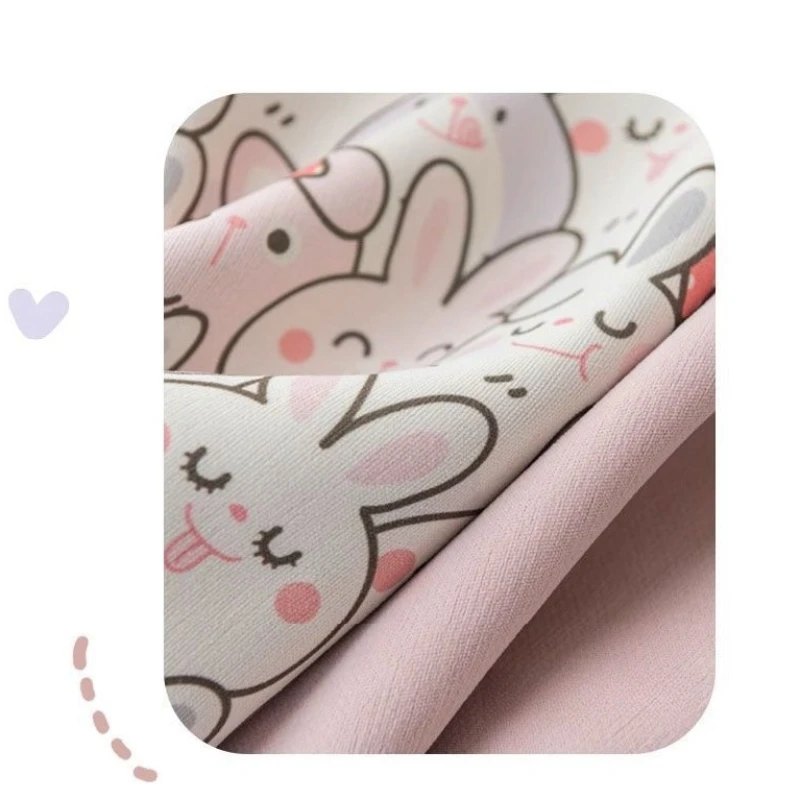 Pink Cartoon Printed Rabbit Chenille Curtain Children's Bedroom Kindergarten Dormitory Blackout Girl Princess Wind Curtain Decor