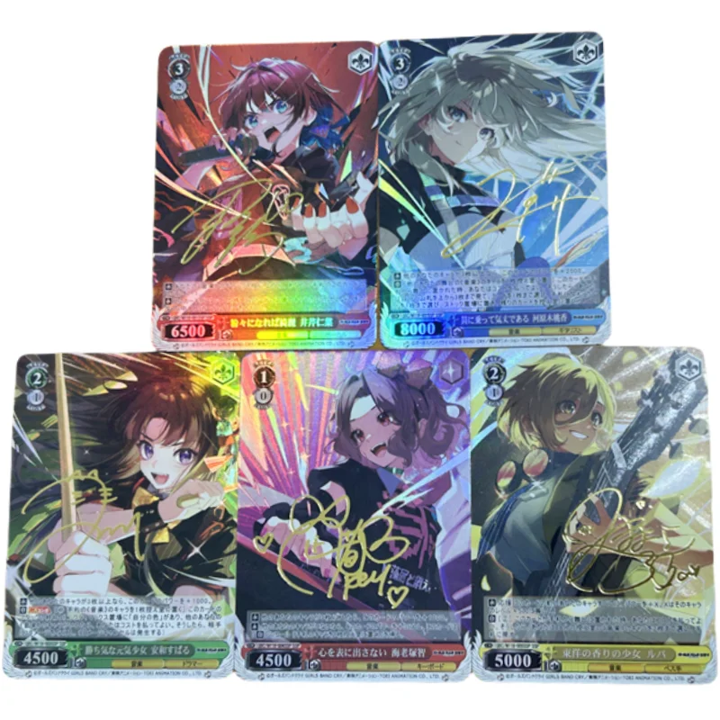 WS Cards Girls Band Cry Rui NINA ISERI TOMO EBIZUKA SUBARU AWA Golden Sign DIY Anime Game Characters Collection Flash Cards Toy