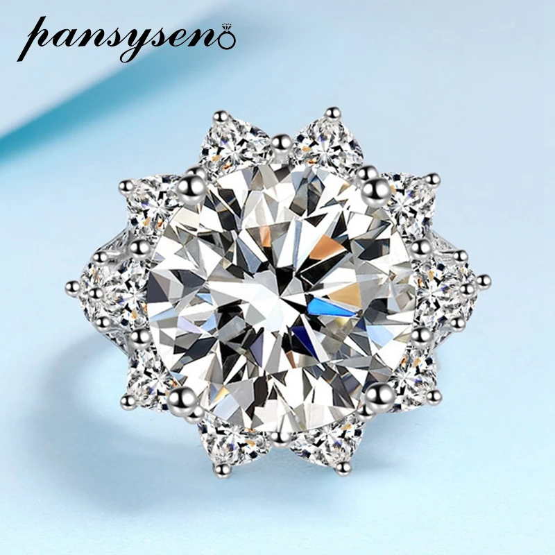 Imagem -02 - Carat Anel Moissanite para Mulheres Prata Esterlina 925 Banhado a Ouro Branco Cor d Noivado Aliança de Casamento Jóias Finas Pansysen10