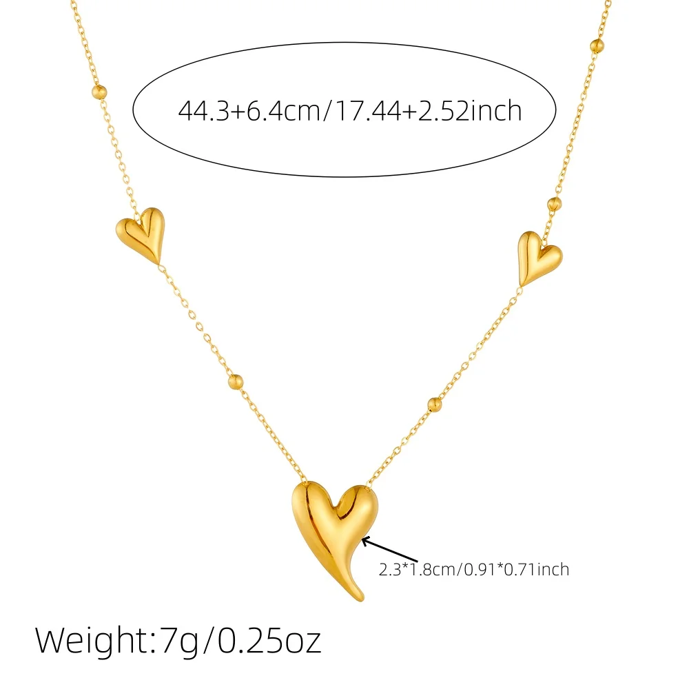 LAMENGLY 316L Stainless Steel Hollow Irregular Heart-Shaped Pendant Necklace For Women Noble Elegant Neck Chain Jewelry Gift