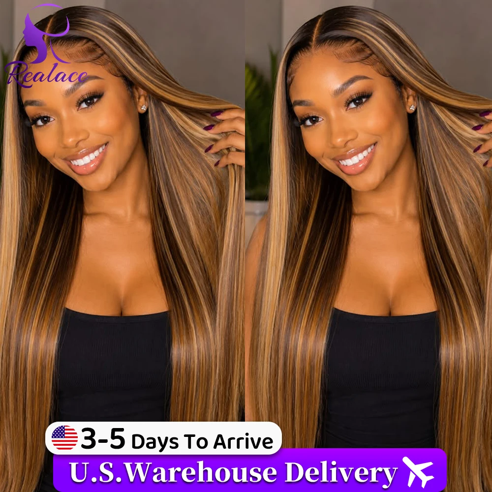 P4/27 Highlight Wig Human Hair 13x6 13x4 Bone Straight Lace Front Wigs Ombre Honey Blonde Colored Wig Pre Plucked With Baby Hair