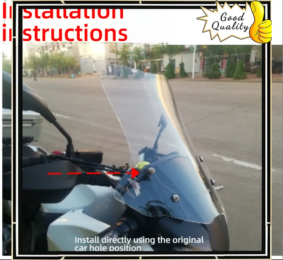 Good Quality For Honda VFR1200 modification with raised front windshield, imported glass wind VFR1200 windshield mirror