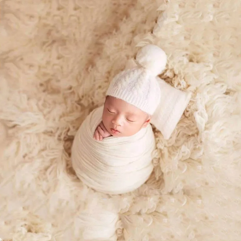 Topi Pom Putar Baru Lahir 2023 dengan Set Bantal untuk Alat Peraga Fotografi, Alat Peraga Foto Bayi