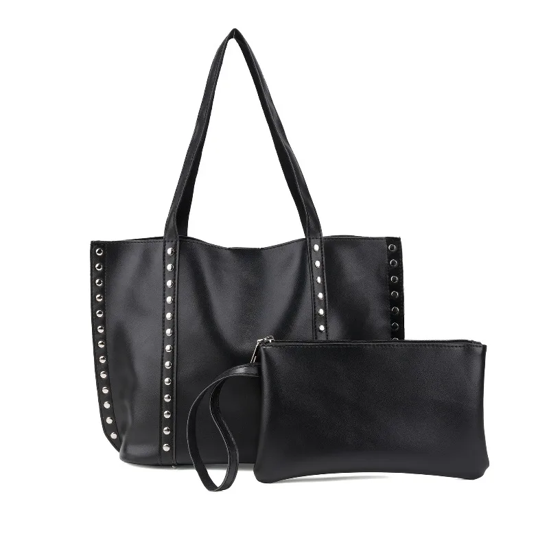 

Luxury Large Capacity Mother-Child Shoulder Bag Fashionable Simple Handbag for Women Casual Rivet Design Women's Fashion Bag