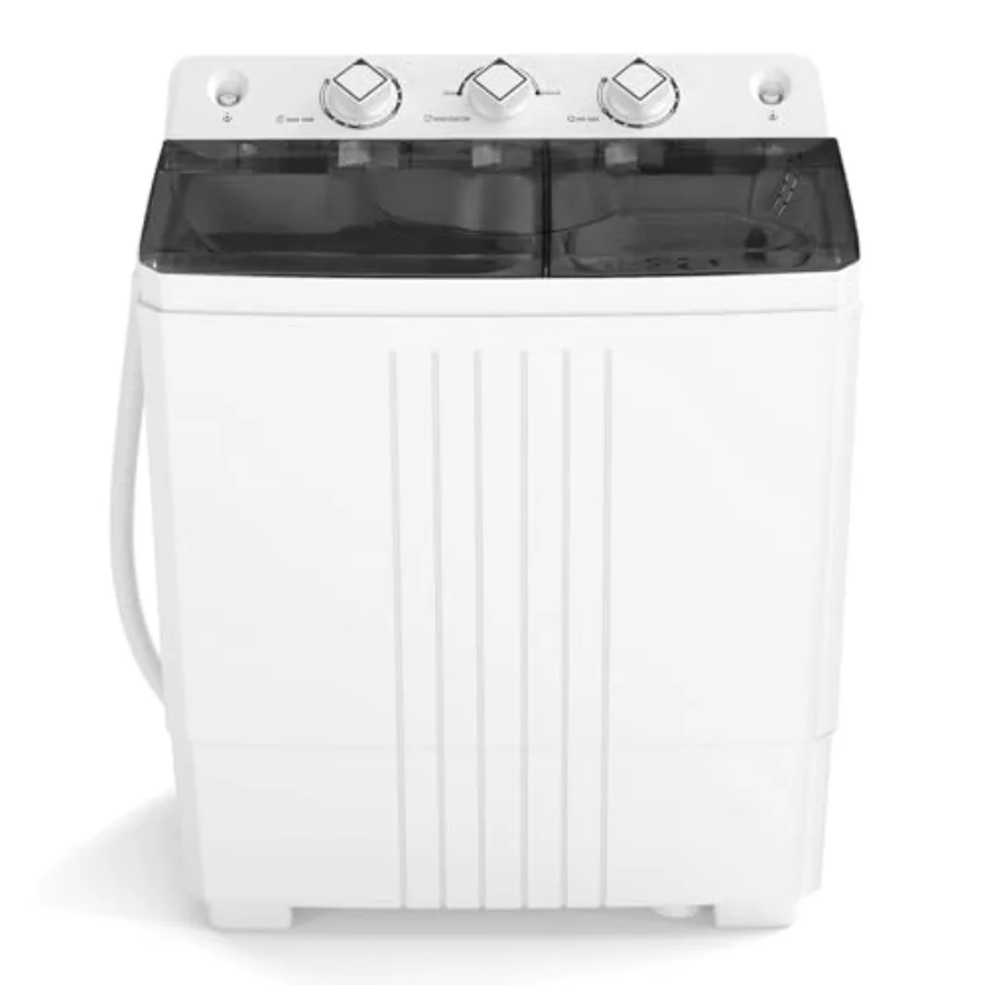 

Portable Washing Machine Twin Tub 20Lbs Capacity with Compact Laundry Washer 12Lbs and Spinner (8Lbs) Durable Design for Apartm