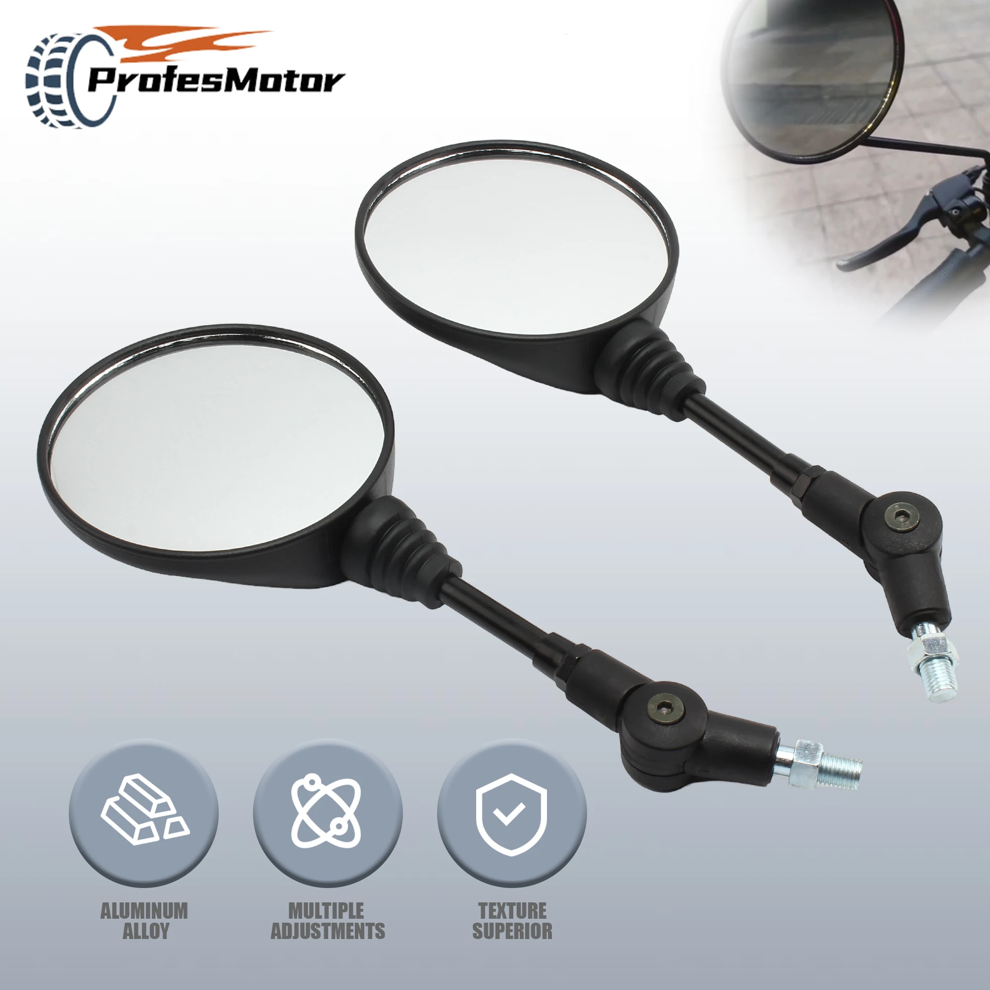 

2PCS 10mm Motorcycle Anti-fall Folding Round Side Mirrors Rearview Mirror for KTM Scooter Cafe Racer Motocross Modified Parts