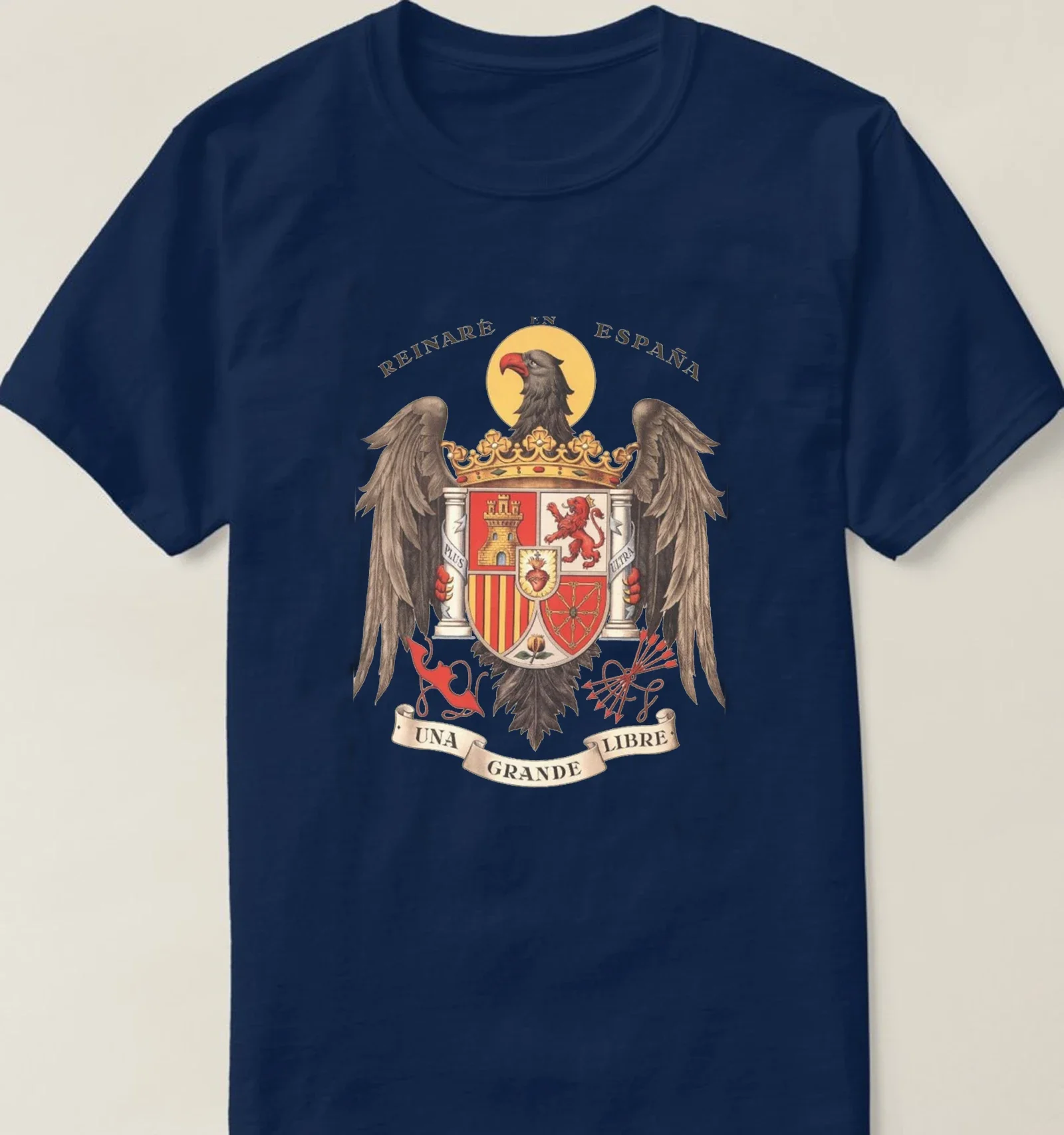 Spanish Imperial San Juan Eagle Coat of Arms Graphics T-Shirt 100% Cotton O-Neck Short Sleeve Summer Casual Mens T-shirt