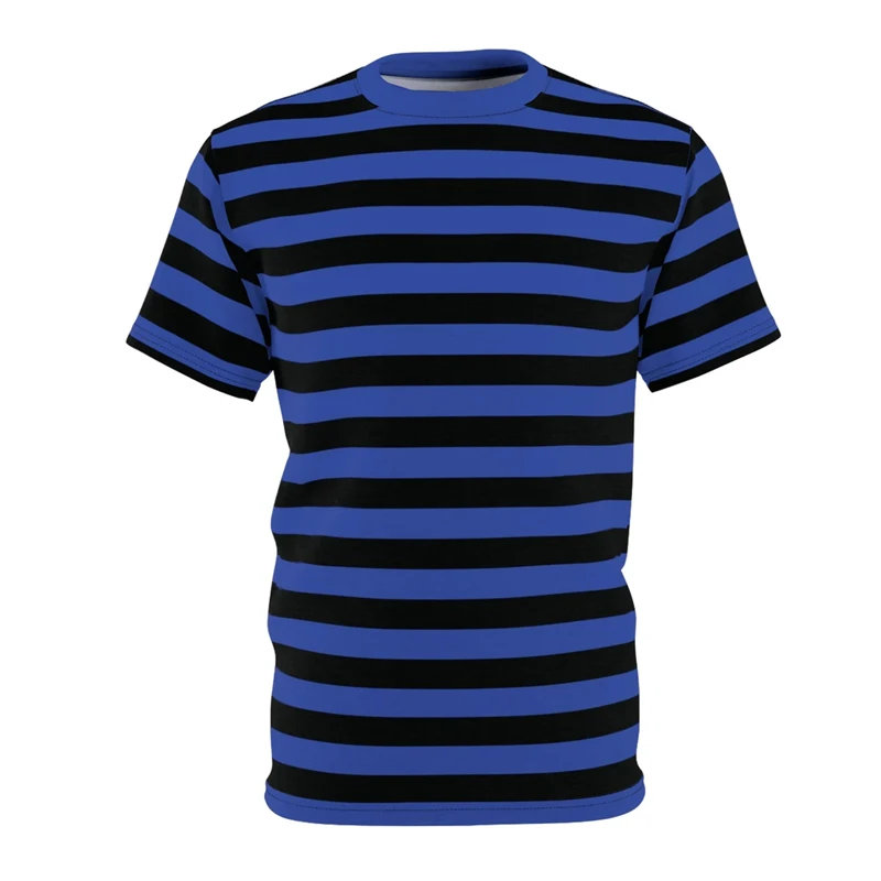 Summer Casual Fashion Stripe T-shirt For Men Daily Ootd Short Sleeve O-neck T Shirts 3D Print Striped Pattern Tee Top Men's