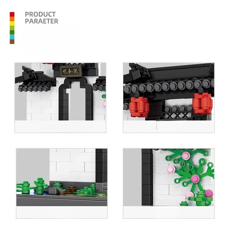 Klocki konstrukcyjne SEMBO w stylu starożytnym, kreatywny i modny model willi, składany ręcznie, model dziedzińca, ozdoby na biurko, prezenty