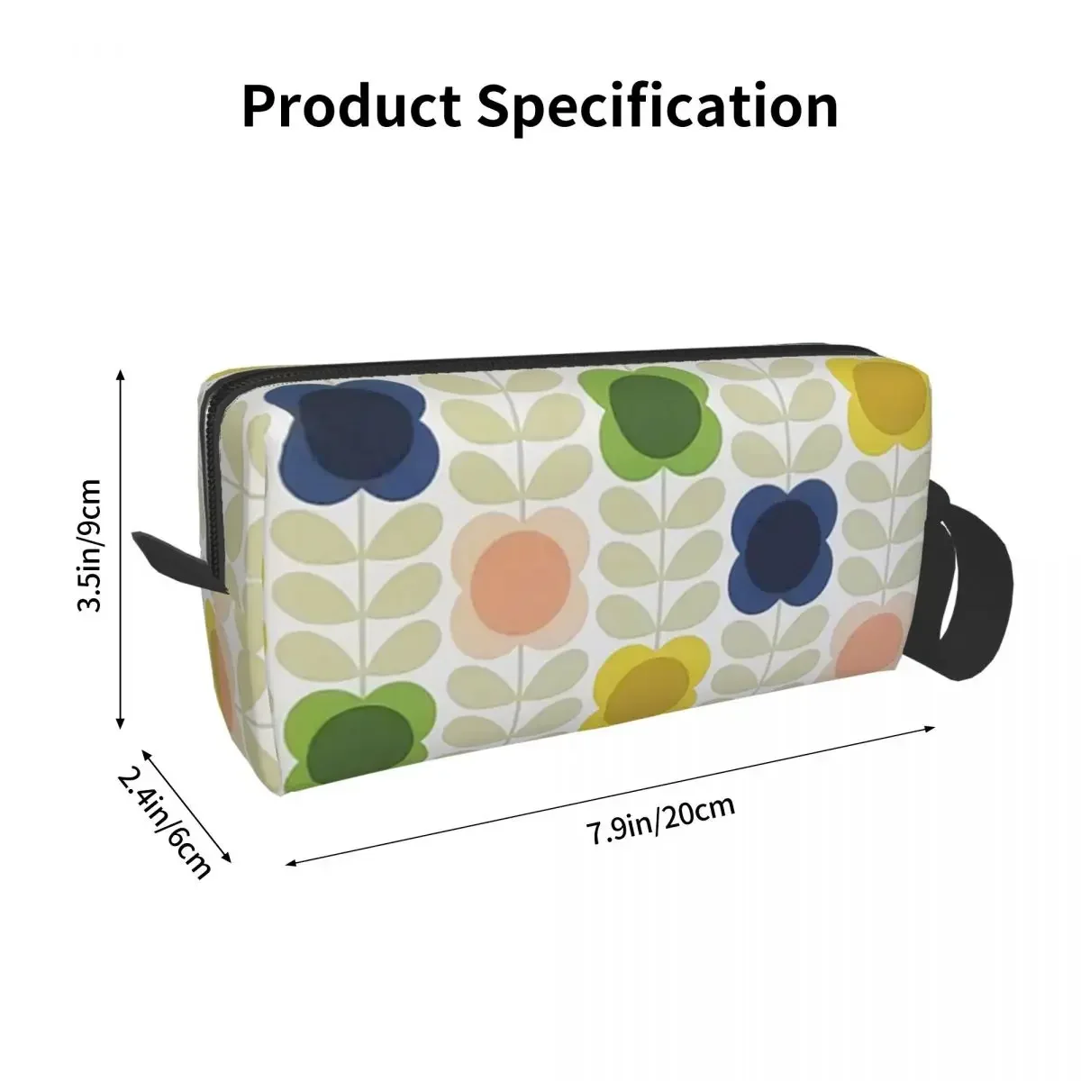 Abstract Orla Kiely Scandinavian Flowers Travel Cosmetic Bag for Women Toiletry Makeup Organizer Ladies Beauty Storage Dopp Kit