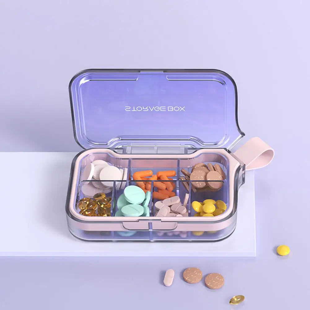 Pill Case for Jeans Pocket Portable Pill Box with Leak-proof Compartments Easy-to-open Supplement Organizer for Gym