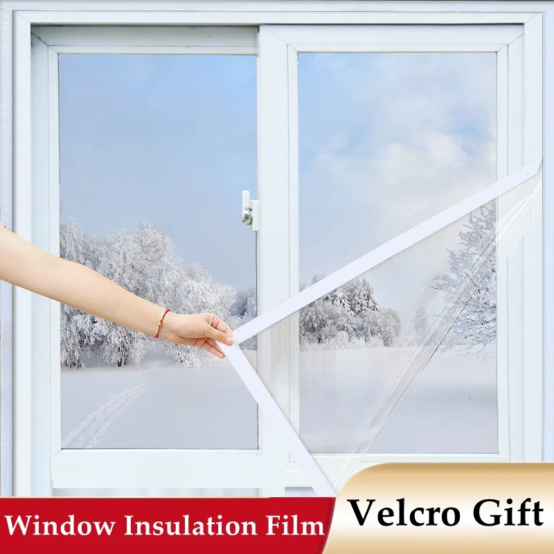 DIY Winter Window Transparent Shrink Insulation Film Self-Adhesive Indoor Heat Protection Wind-proof Sealing Shrink Heat Film