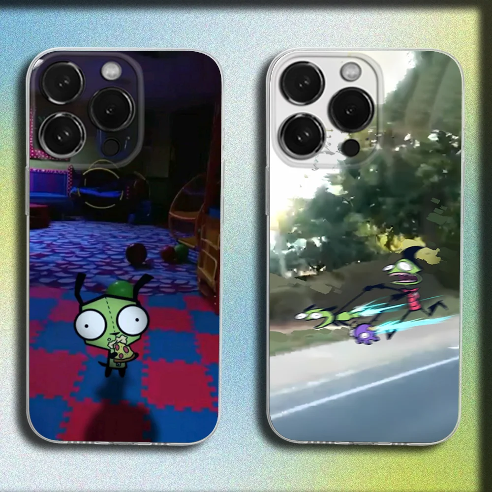 

Cartoon I-Invader Zim Gir Phone Case For iPhone 16,15,14,13,12,11 Plus,Pro,Max,XR,XS,Plus,SE,Mini Transparent Soft Cover
