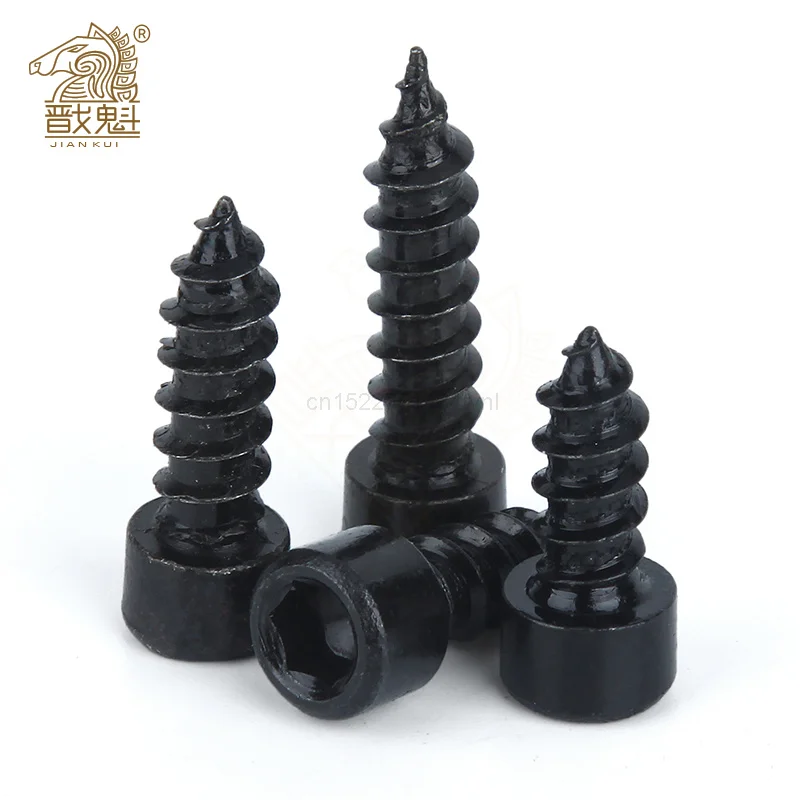 HA [M2 M2.6 M3 M4 M5 M6] Black Cylinder Head Hexagon Head Self-tapping Screws Cup Furniture Speaker Screw