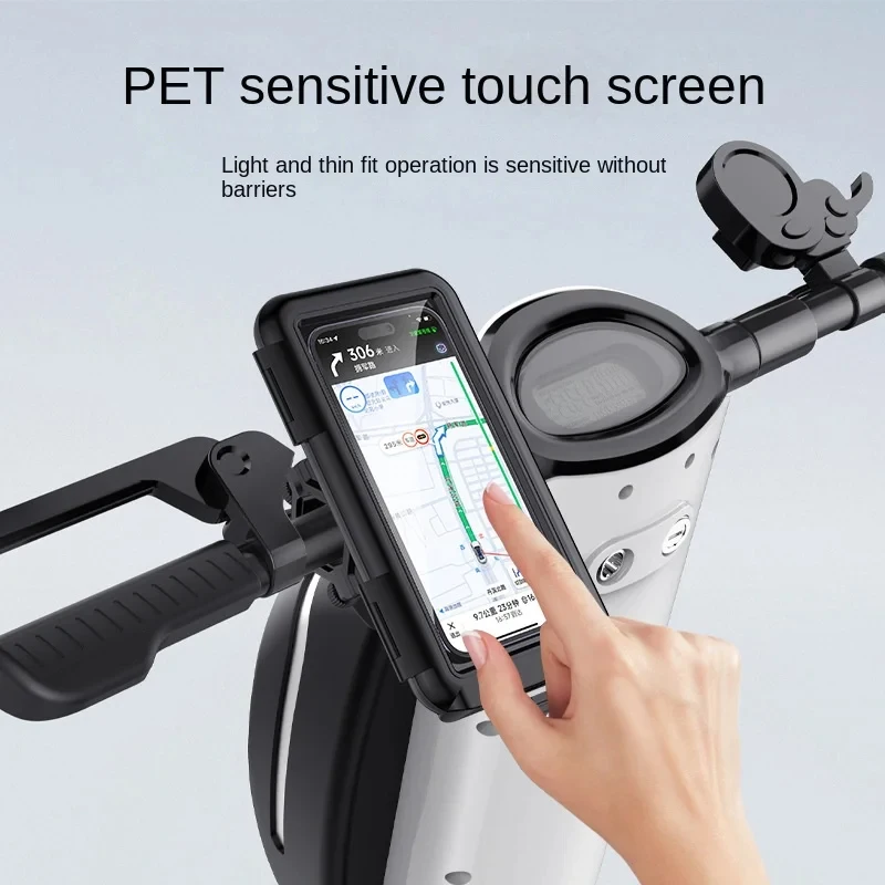 Motorcycle Phone Holder Support Moto Bicycle Waterproof Case Handlebar Stand Case Mount Waterproof Scooter Motorbike Phone Bag