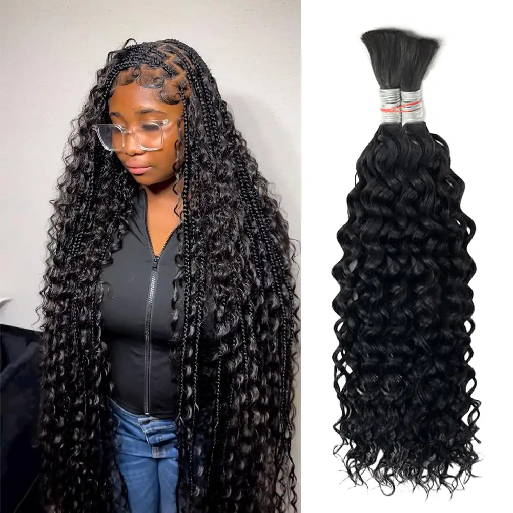 

100% человеческие волосы для плетения 1/3/4 Bundle Jerry Curly Natural Black Indian Remy Human Boho Braiding Hair Bulk Extensions