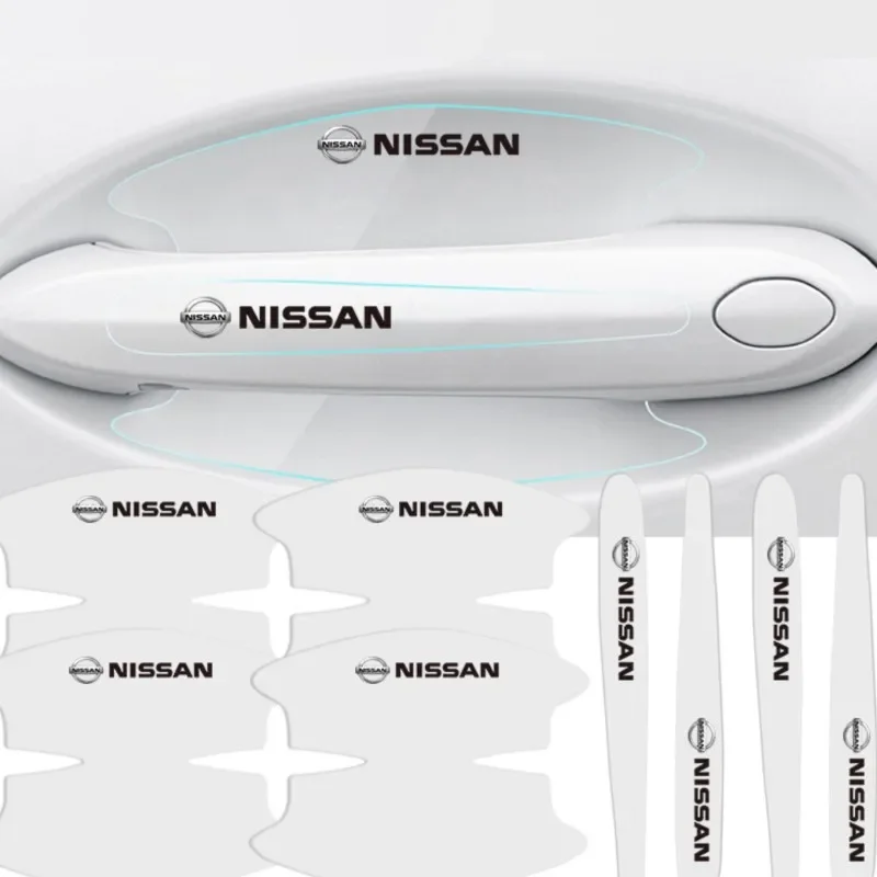 

8Pcs Car Door Handle Stickers Transparent Protector Film For Nissan Qashqai Juke Pulsar Sentra Altima Patrol Micra Rogue Almera
