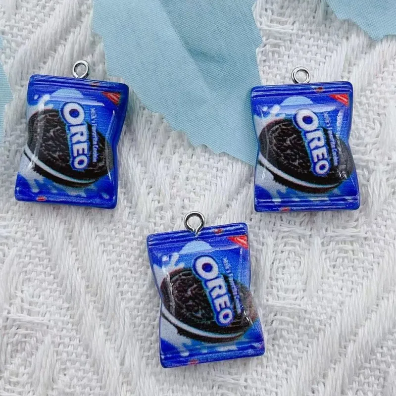 10pcs Resin Flatback Chocolate Biscuit Earring Charms Simulated Snacks DIY Crafts Phone Case Embellishment Bead