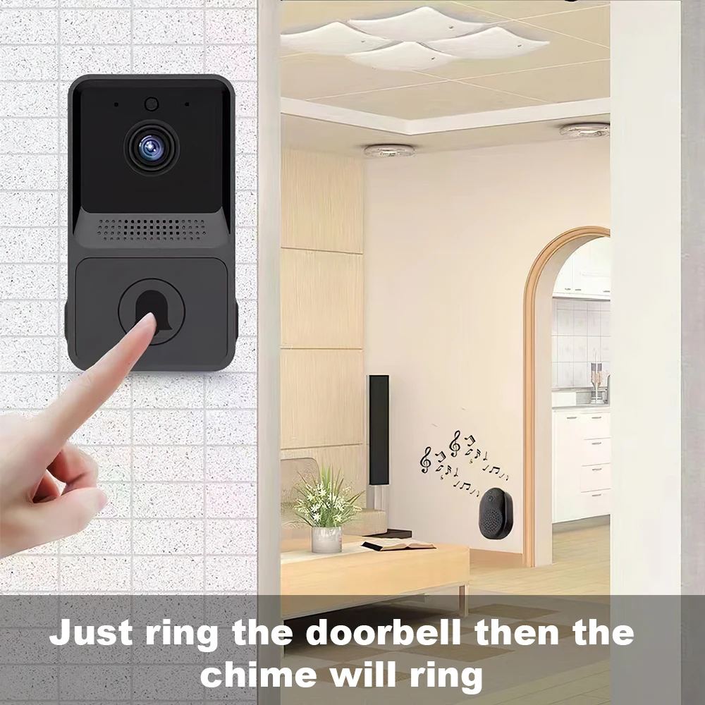 Timbre de puerta inalámbrico con vídeo, intercomunicador de seguridad con WiFi, grabación Visual, Monitor para el hogar, intercomunicador de visión nocturna