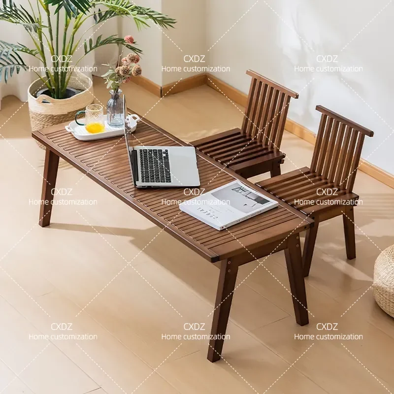 Folding Bench with Backrest Solid Wood Dining Chair Household Stool Piano Seat Card Position Stool Shoe Changing Bench