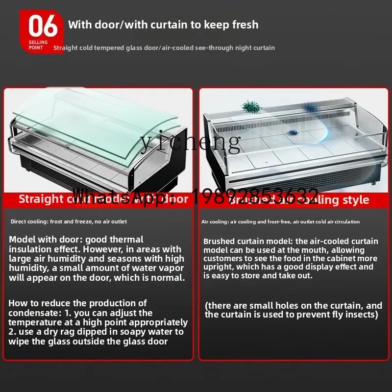 Chilled Meat Display Cabinet Refrigerated Commercial Fresh Cooked Food Braised Vegetable Cabinet Fresh Meat Freezer