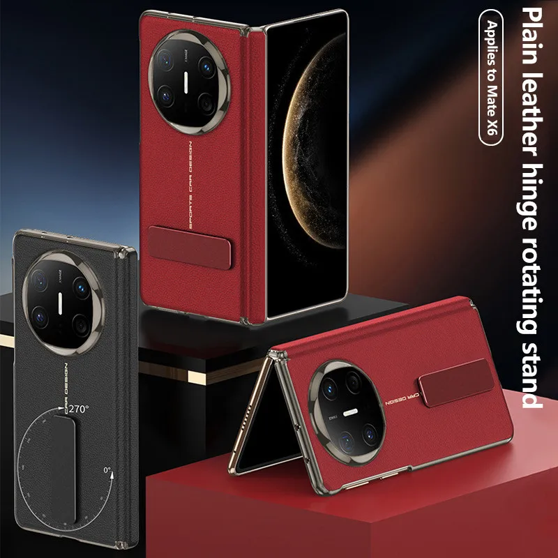 حافظة لهاتف هواوي ميت X6 ميت اكس 6 جلد مطلي بالكهرباء 270 °   غطاء غلاف قابل للطي بحامل دوران