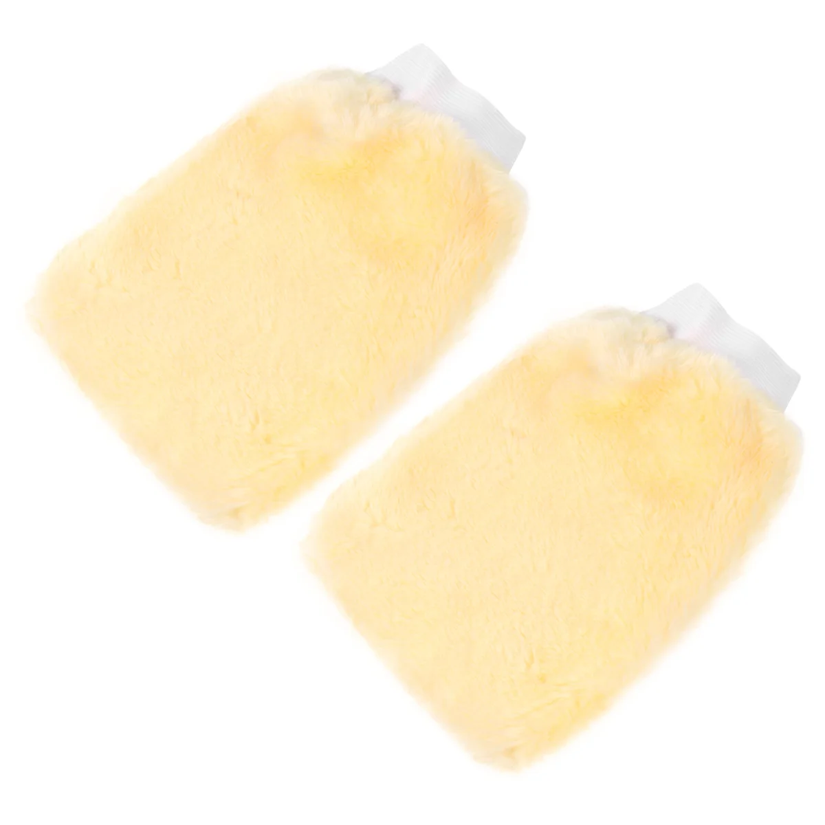 2 Pcs Car Wash Gloves Sponge Mop Microfiber Auto Cleaning Tool Mitt Single Sided for Wool